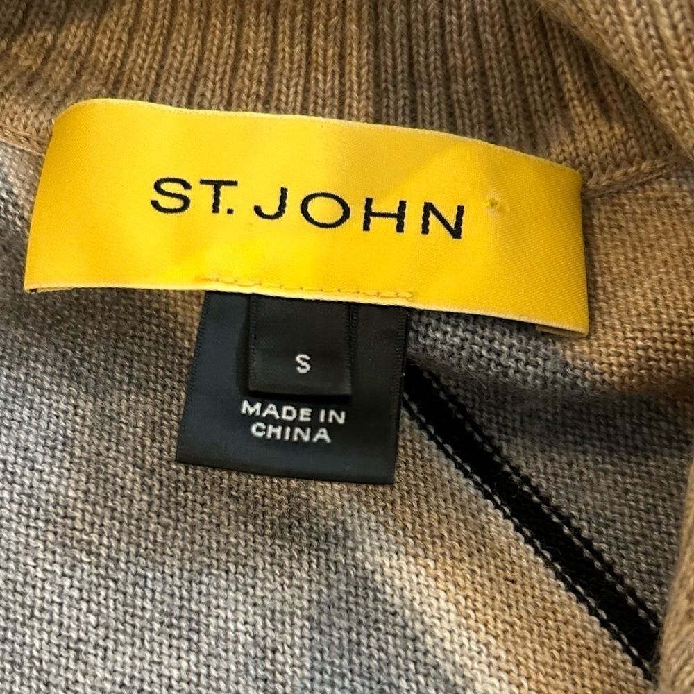 St John Wool Double Zip Graphic Cardigan - Picture 10 of 10